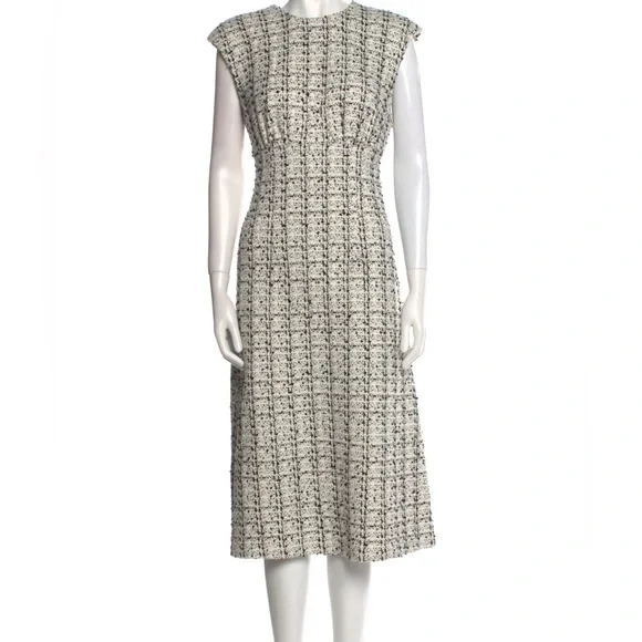 St. John Tweed Plaid A-Line Dress - Picture 4 of 11